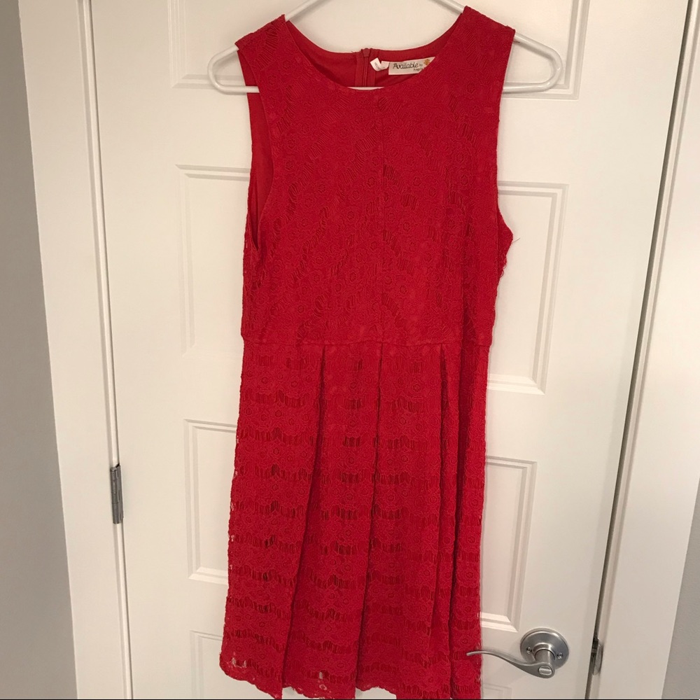 Red lace dress